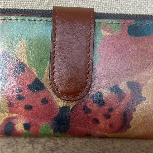 Patricia Nash Nazari Water color Butterfly Bifold Leather Wallet - Picture 7 of 11